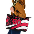 Personalized VIC Oztag Australia Bird Mascot Leather Tote Bag Australian Flag