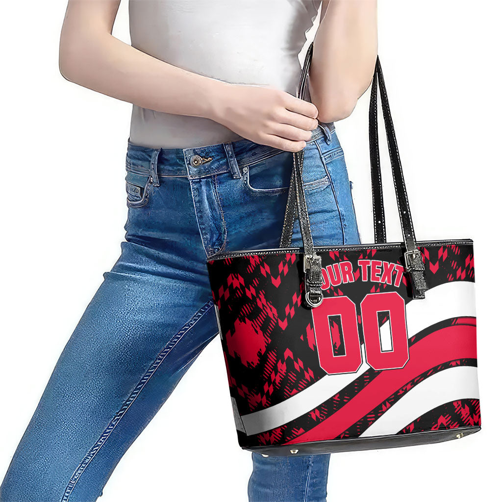 Personalized VIC Oztag Australia Bird Mascot Leather Tote Bag Australian Flag