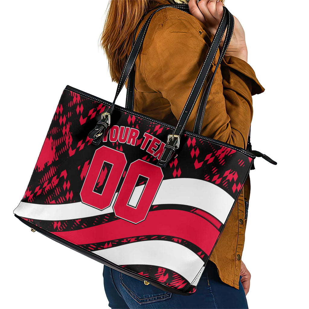 Personalized VIC Oztag Australia Bird Mascot Leather Tote Bag Australian Flag