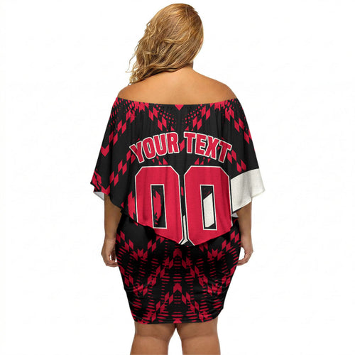 Personalized VIC Oztag Australia Bird Mascot Off Shoulder Short Dress Australian Flag