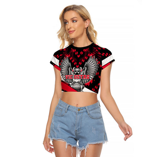 Personalized VIC Oztag Australia Bird Mascot Raglan Cropped T Shirt Australian Flag