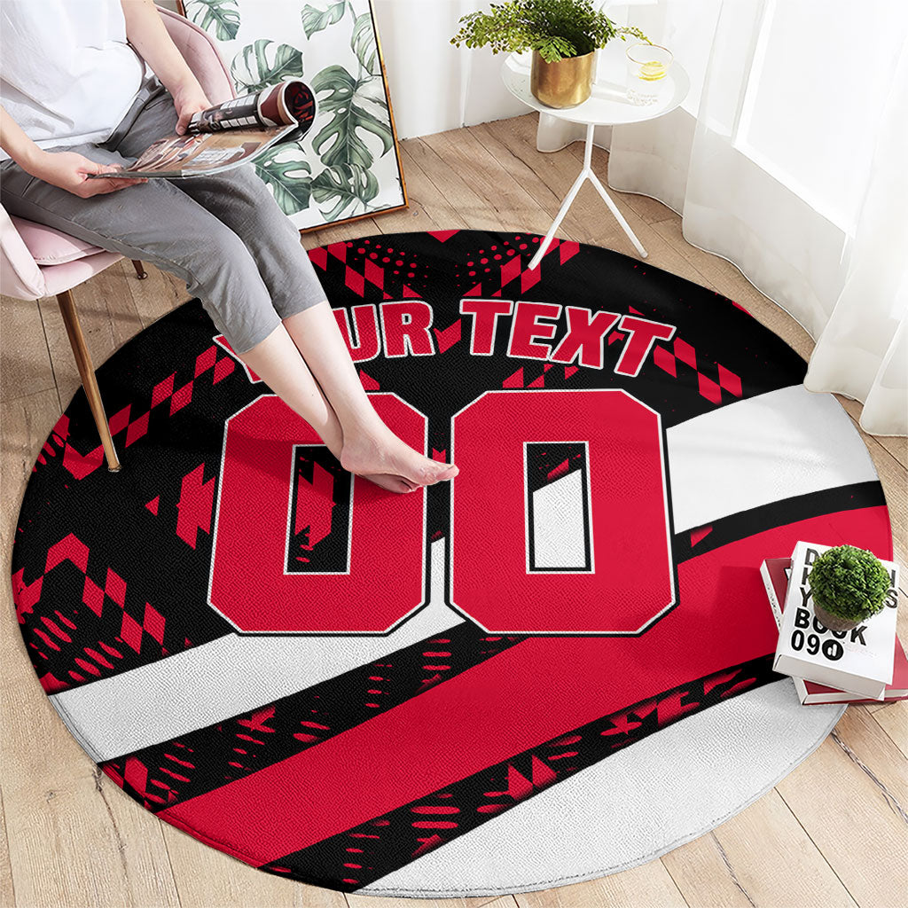 Personalized VIC Oztag Australia Bird Mascot Round Carpet Australian Flag
