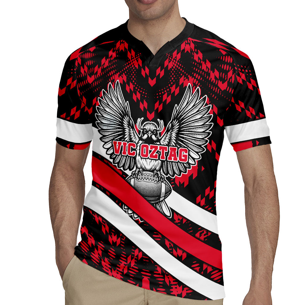 Personalized VIC Oztag Australia Bird Mascot Rugby Jersey Australian Flag