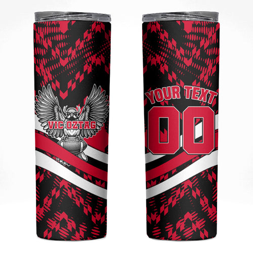 Personalized VIC Oztag Australia Bird Mascot Skinny Tumbler Australian Flag