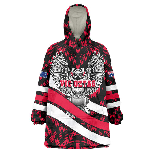 Personalized VIC Oztag Australia Bird Mascot Wearable Blanket Hoodie Australian Flag