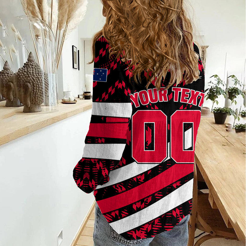 Personalized VIC Oztag Australia Bird Mascot Women Casual Shirt Australian Flag