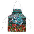 Personalized Port Adelaide Football Christmas Apron Australian Football Mascot - Ugly Xmas Pattern Festive