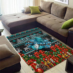 Personalized Port Adelaide Football Christmas Area Rug Australian Football Mascot - Ugly Xmas Pattern Festive