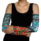 Personalized Port Adelaide Football Christmas Arm Sleeves Australian Football Mascot - Ugly Xmas Pattern Festive