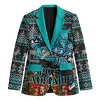 Personalized Port Adelaide Football Christmas Blazer Australian Football Mascot - Ugly Xmas Pattern Festive