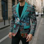 Personalized Port Adelaide Football Christmas Blazer Australian Football Mascot - Ugly Xmas Pattern Festive