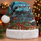 Port Adelaide Football Christmas Santa Hat Australian Football Mascot - Ugly Xmas Pattern Festive