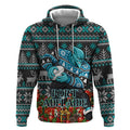Personalized Port Adelaide Football Christmas Hoodie Australian Football Mascot - Ugly Xmas Pattern Festive