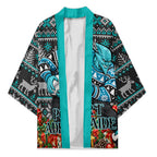 Personalized Port Adelaide Football Christmas Kimono Australian Football Mascot - Ugly Xmas Pattern Festive