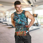 Personalized Port Adelaide Football Christmas Men Tank Top Australian Football Mascot - Ugly Xmas Pattern Festive