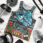 Personalized Port Adelaide Football Christmas Men Tank Top Australian Football Mascot - Ugly Xmas Pattern Festive