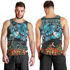 Personalized Port Adelaide Football Christmas Men Tank Top Australian Football Mascot - Ugly Xmas Pattern Festive