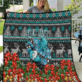 Personalized Port Adelaide Football Christmas Quilt Australian Football Mascot - Ugly Xmas Pattern Festive
