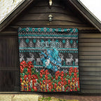 Personalized Port Adelaide Football Christmas Quilt Australian Football Mascot - Ugly Xmas Pattern Festive
