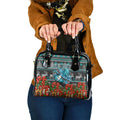 Personalized Port Adelaide Football Christmas Shoulder Handbag Australian Football Mascot - Ugly Xmas Pattern Festive