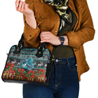 Personalized Port Adelaide Football Christmas Shoulder Handbag Australian Football Mascot - Ugly Xmas Pattern Festive