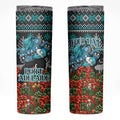 Personalized Port Adelaide Football Christmas Skinny Tumbler Australian Football Mascot - Ugly Xmas Pattern Festive