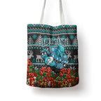 Personalized Port Adelaide Football Christmas Tote Bag Australian Football Mascot - Ugly Xmas Pattern Festive