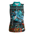 Personalized Port Adelaide Football Christmas Women Sleeveless Polo Shirt Australian Football Mascot - Ugly Xmas Pattern Festive