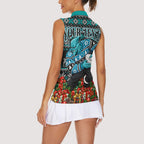 Personalized Port Adelaide Football Christmas Women Sleeveless Polo Shirt Australian Football Mascot - Ugly Xmas Pattern Festive