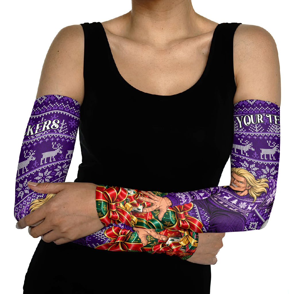 Personalized Dockers Football Christmas Arm Sleeves Australian Football Mascot - Ugly Xmas Pattern Festive