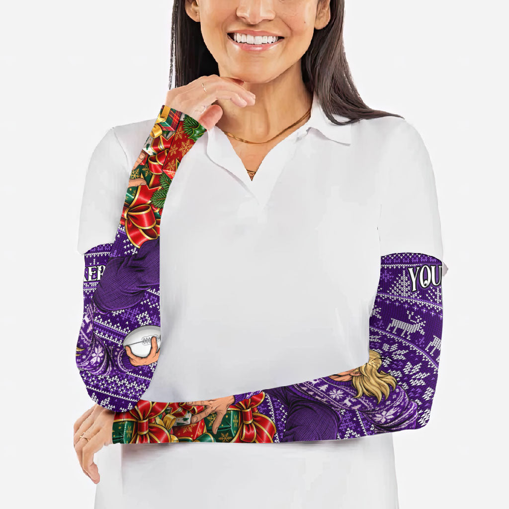 Personalized Dockers Football Christmas Arm Sleeves Australian Football Mascot - Ugly Xmas Pattern Festive