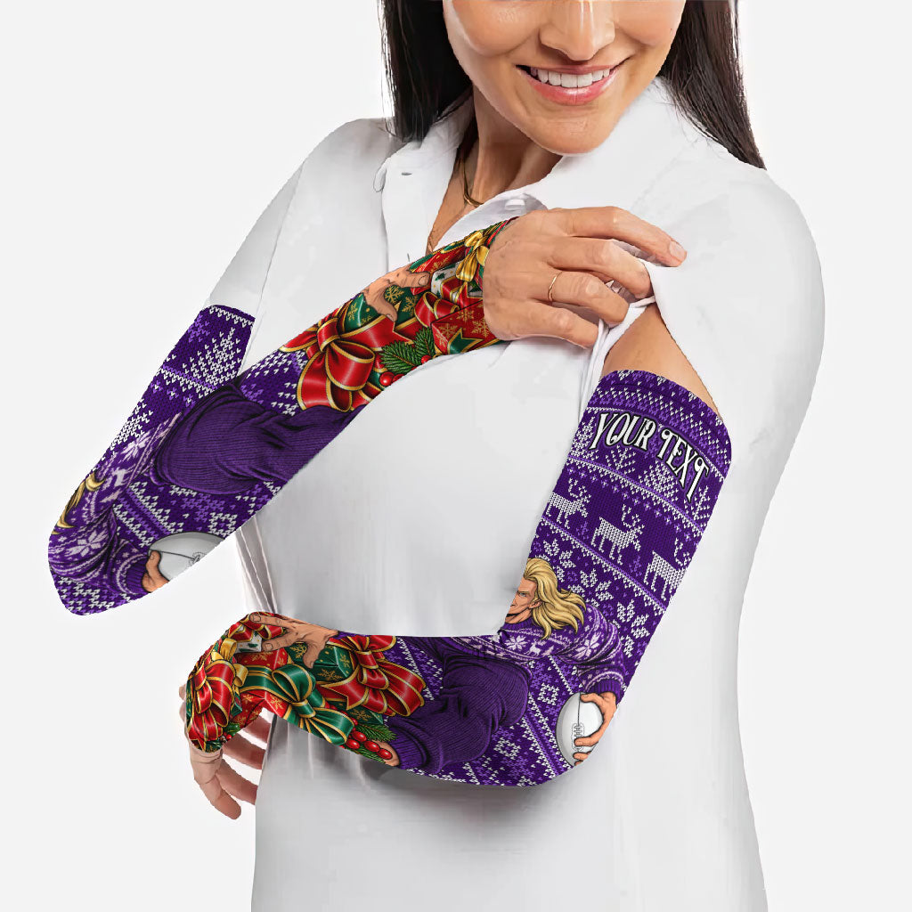Personalized Dockers Football Christmas Arm Sleeves Australian Football Mascot - Ugly Xmas Pattern Festive