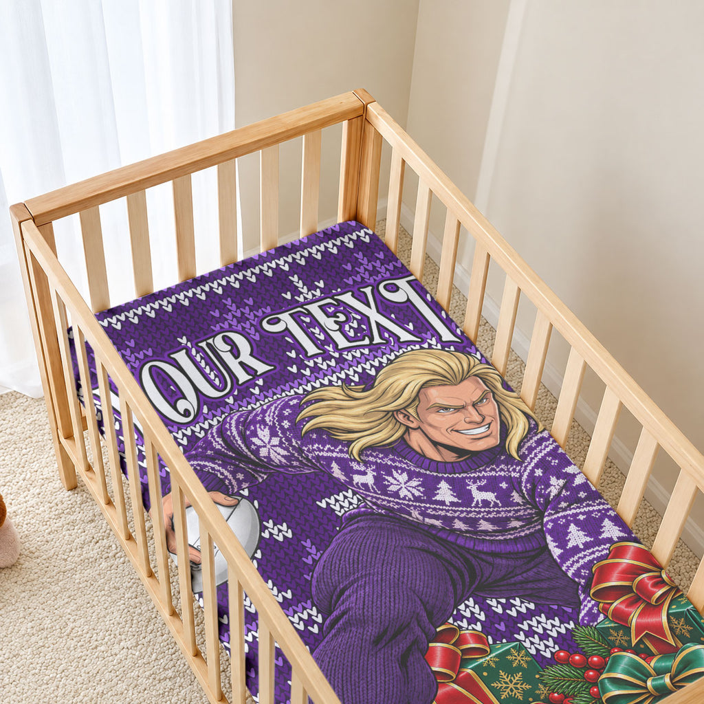 Personalized Dockers Football Christmas Baby Bed Cover Australian Football Mascot - Ugly Xmas Pattern Festive