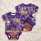 Personalized Dockers Football Christmas Baby Onesie Australian Football Mascot - Ugly Xmas Pattern Festive