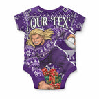 Personalized Dockers Football Christmas Baby Onesie Australian Football Mascot - Ugly Xmas Pattern Festive