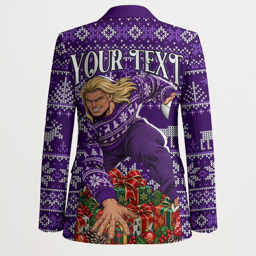 Personalized Dockers Football Christmas Blazer Australian Football Mascot - Ugly Xmas Pattern Festive