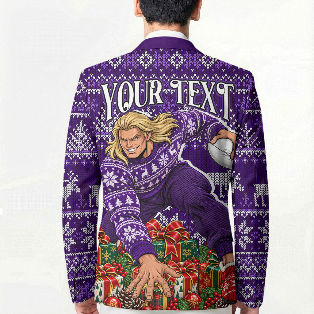 Personalized Dockers Football Christmas Blazer Australian Football Mascot - Ugly Xmas Pattern Festive
