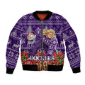 Personalized Dockers Football Christmas Bomber Jacket Australian Football Mascot - Ugly Xmas Pattern Festive