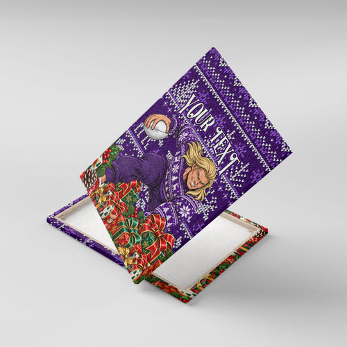 Personalized Dockers Football Christmas Canvas Wall Art Australian Football Mascot - Ugly Xmas Pattern Festive