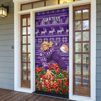 Personalized Dockers Football Christmas Door Cover Australian Football Mascot - Ugly Xmas Pattern Festive