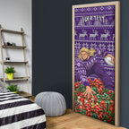 Personalized Dockers Football Christmas Door Cover Australian Football Mascot - Ugly Xmas Pattern Festive