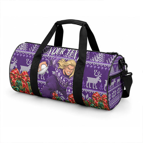 Personalized Dockers Football Christmas Duffle Bag Australian Football Mascot - Ugly Xmas Pattern Festive