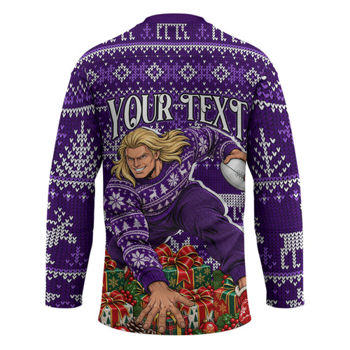 Personalized Dockers Football Christmas Hockey Jersey Australian Football Mascot - Ugly Xmas Pattern Festive