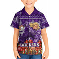 Personalized Dockers Football Christmas Kid Hawaiian Shirt Australian Football Mascot - Ugly Xmas Pattern Festive