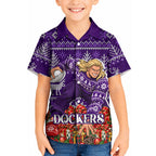 Personalized Dockers Football Christmas Kid Hawaiian Shirt Australian Football Mascot - Ugly Xmas Pattern Festive