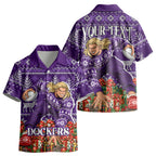 Personalized Dockers Football Christmas Kid Hawaiian Shirt Australian Football Mascot - Ugly Xmas Pattern Festive