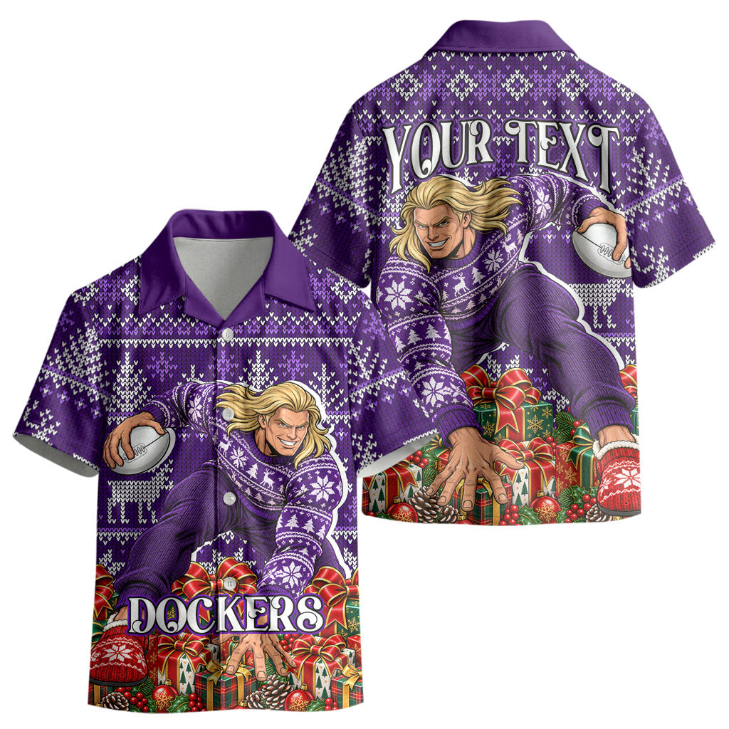 Personalized Dockers Football Christmas Kid Hawaiian Shirt Australian Football Mascot - Ugly Xmas Pattern Festive