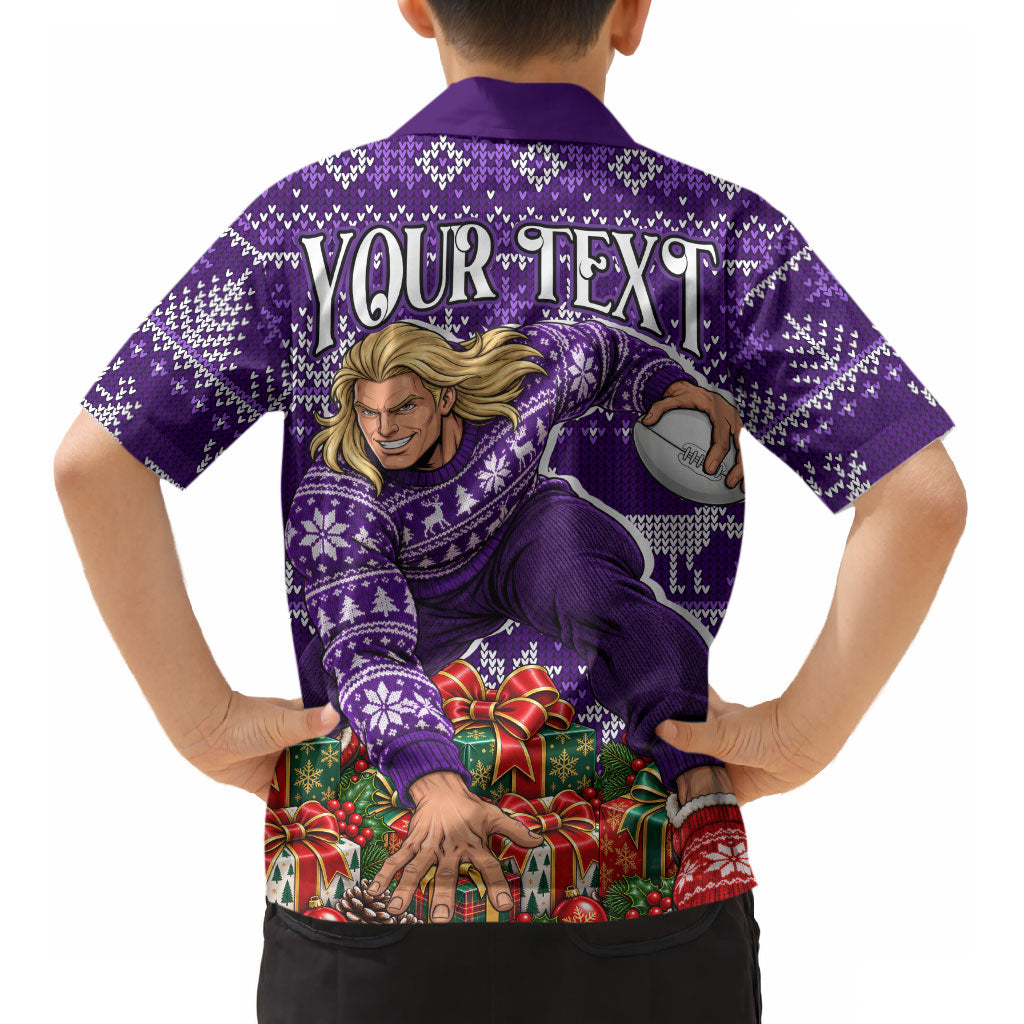 Personalized Dockers Football Christmas Kid Hawaiian Shirt Australian Football Mascot - Ugly Xmas Pattern Festive
