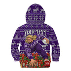 Personalized Dockers Football Christmas Kid Hoodie Australian Football Mascot - Ugly Xmas Pattern Festive