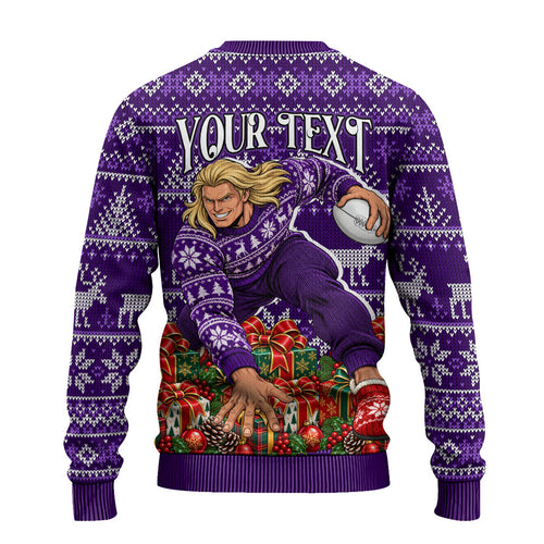 Personalized Dockers Football Christmas Ugly Christmas Sweater Australian Football Mascot - Ugly Xmas Pattern Festive
